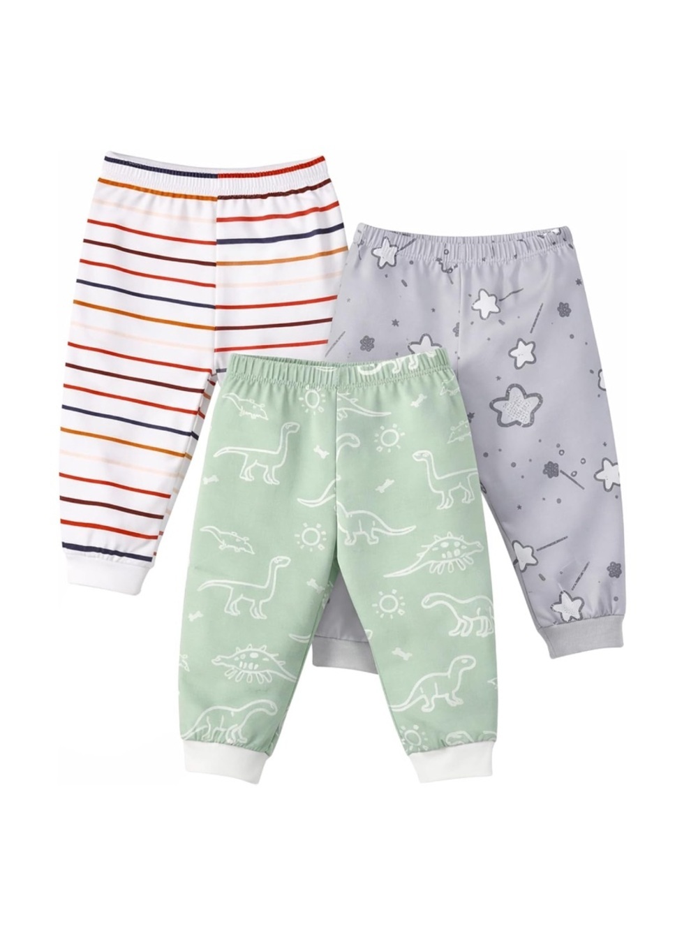 Litto Goose Baby Jogger Pants,Elastic Cuffs-Stay-On Lightweight Joggers 3-Pack